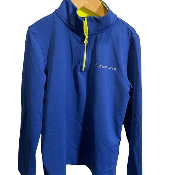 Vineyard Vines Performance Pullover Size 7 Bright Blue & Yellow - Picture 1 of 4